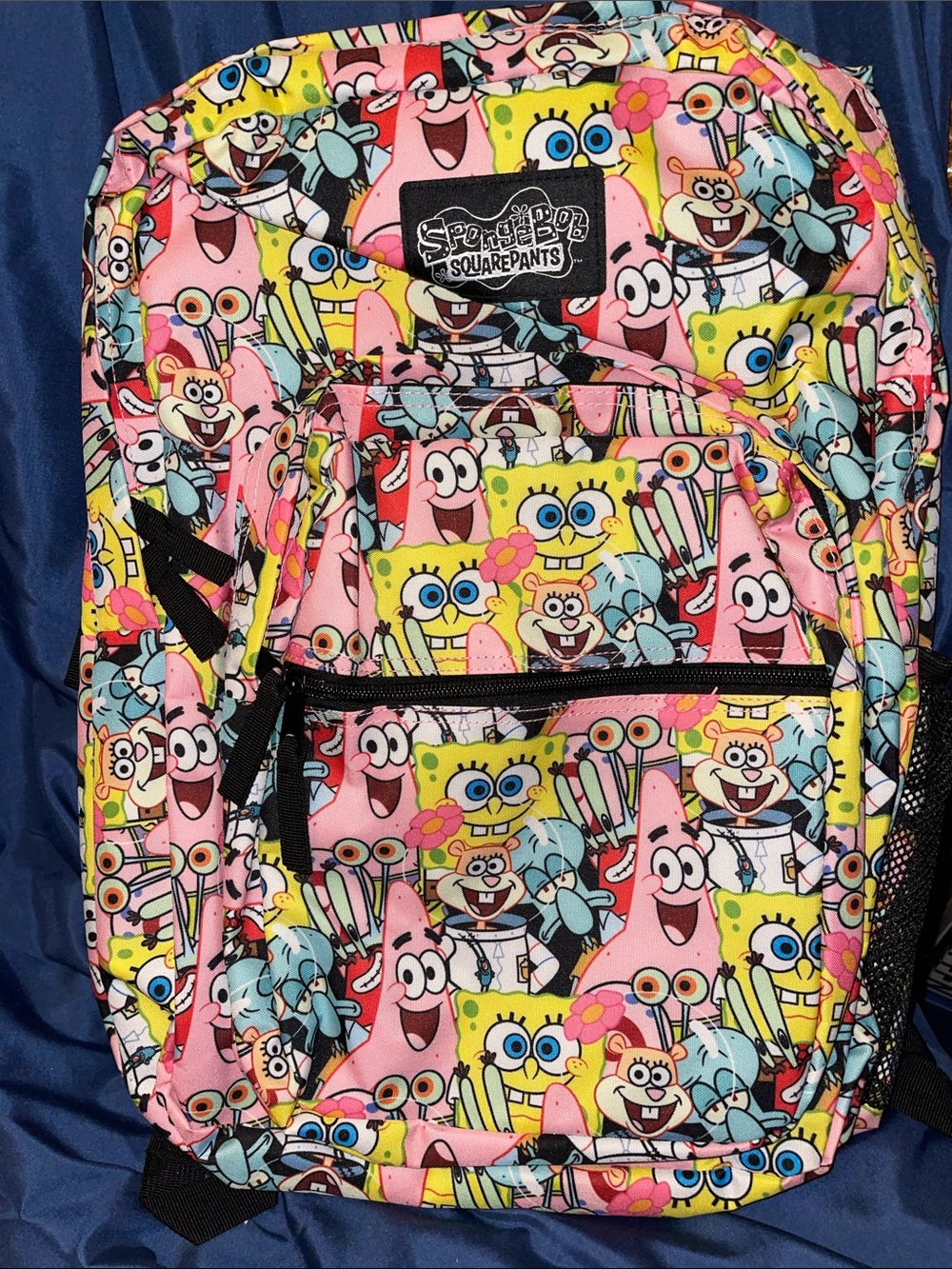 SpongeBob SquarePants Multicolor Character Print Kids Backpack